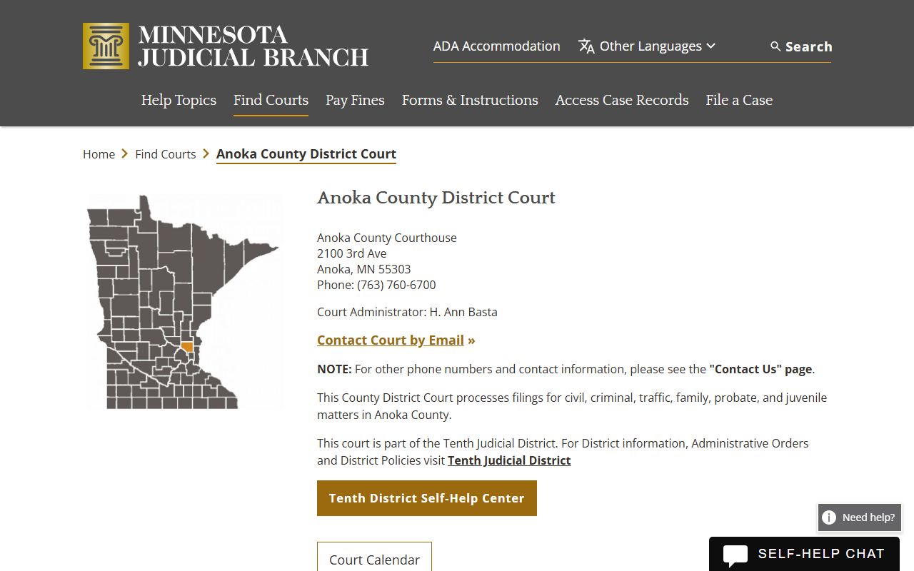 Blaine Anoka County Court bankruptcy records