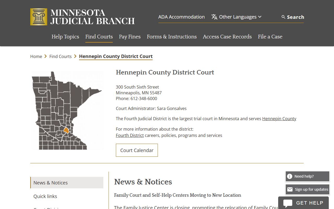 Hennepin County Minnesota courts system