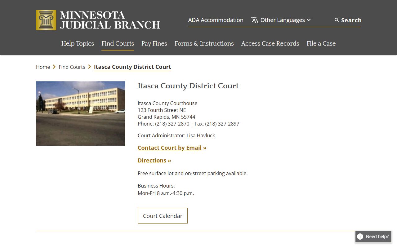 Itasca County District Court Grand Rapids Minnesota bankruptcy records