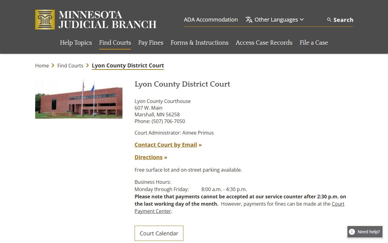 Lyon County District Court Marshall Minnesota bankruptcy records