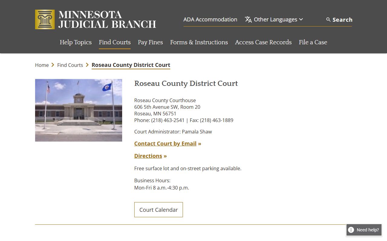 Roseau County Court Roseau County bankruptcy records