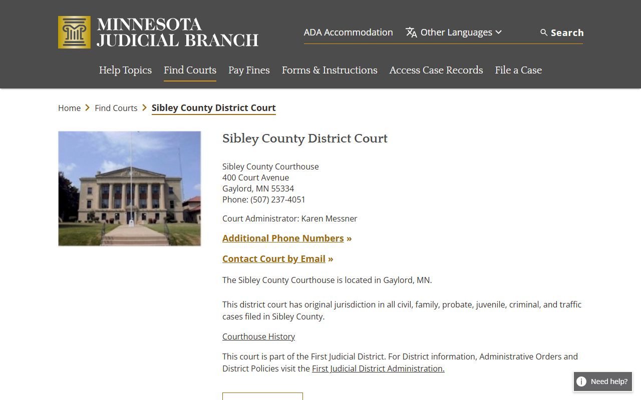 Sibley County District Court Sibley County bankruptcy records