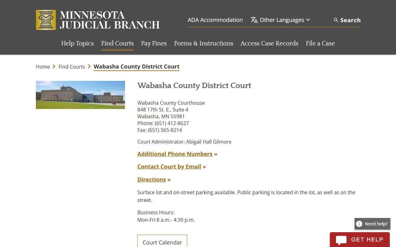 Wabasha County District Court Wabasha Minnesota bankruptcy records