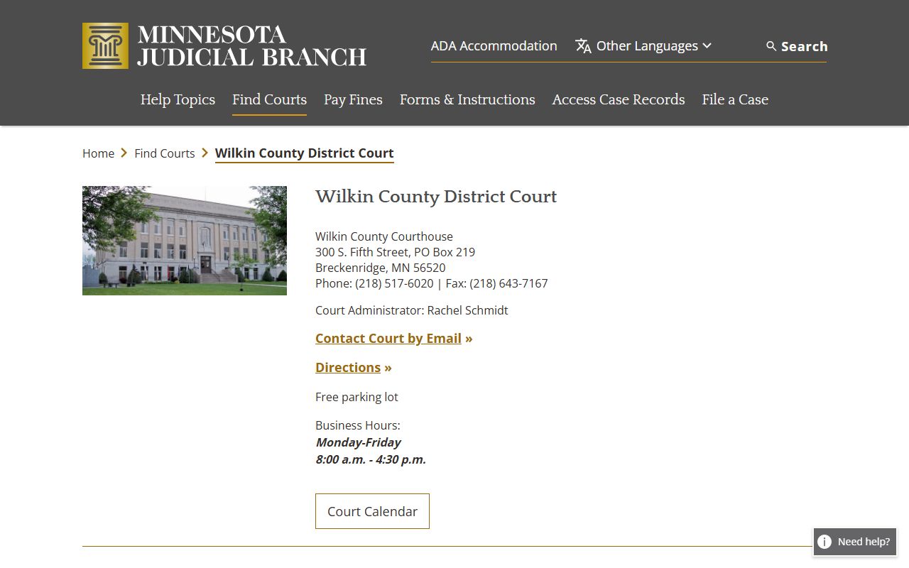 Wilkin County District Court Breckenridge Minnesota bankruptcy records
